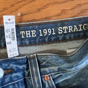 Madewell Blue Denim The 1991 Straight Jeans Men’s 34/34 NWT
